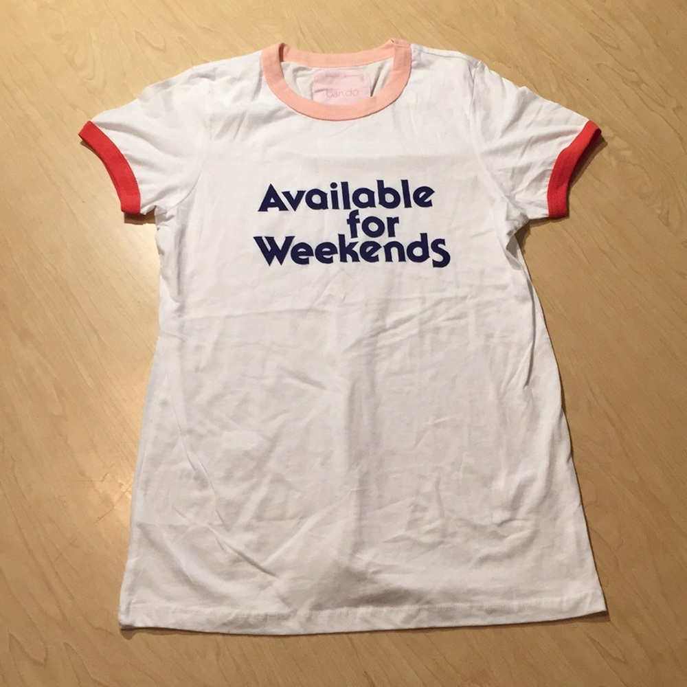 Bando White Graphic T-Shirt NWOT